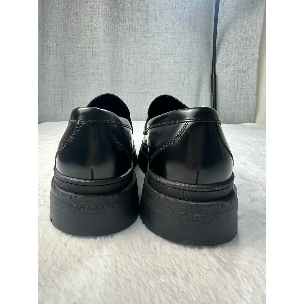 Vagabond Shoemakers James Black Leather Penny‎ Loafer Size 41 Men's 8 Women's 10